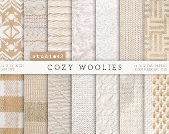 Warm knits digital papers, Cozy Winter backdrop, Crochet texture Paper, Knit Pattern Digital Paper, Wool Sweater Knit Digital texture