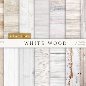 Witte houten achtergrond digitale papieren, witte houten textuurpapier, rustieke houten digitale achtergrond, verweerd hout wit papier, licht hout