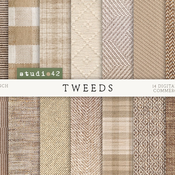 Tweeds background digital papers,  Tweeds textures, Wool Tweeds digital background, Earth Tone printable Tweed Paper, Fabric Digital Paper