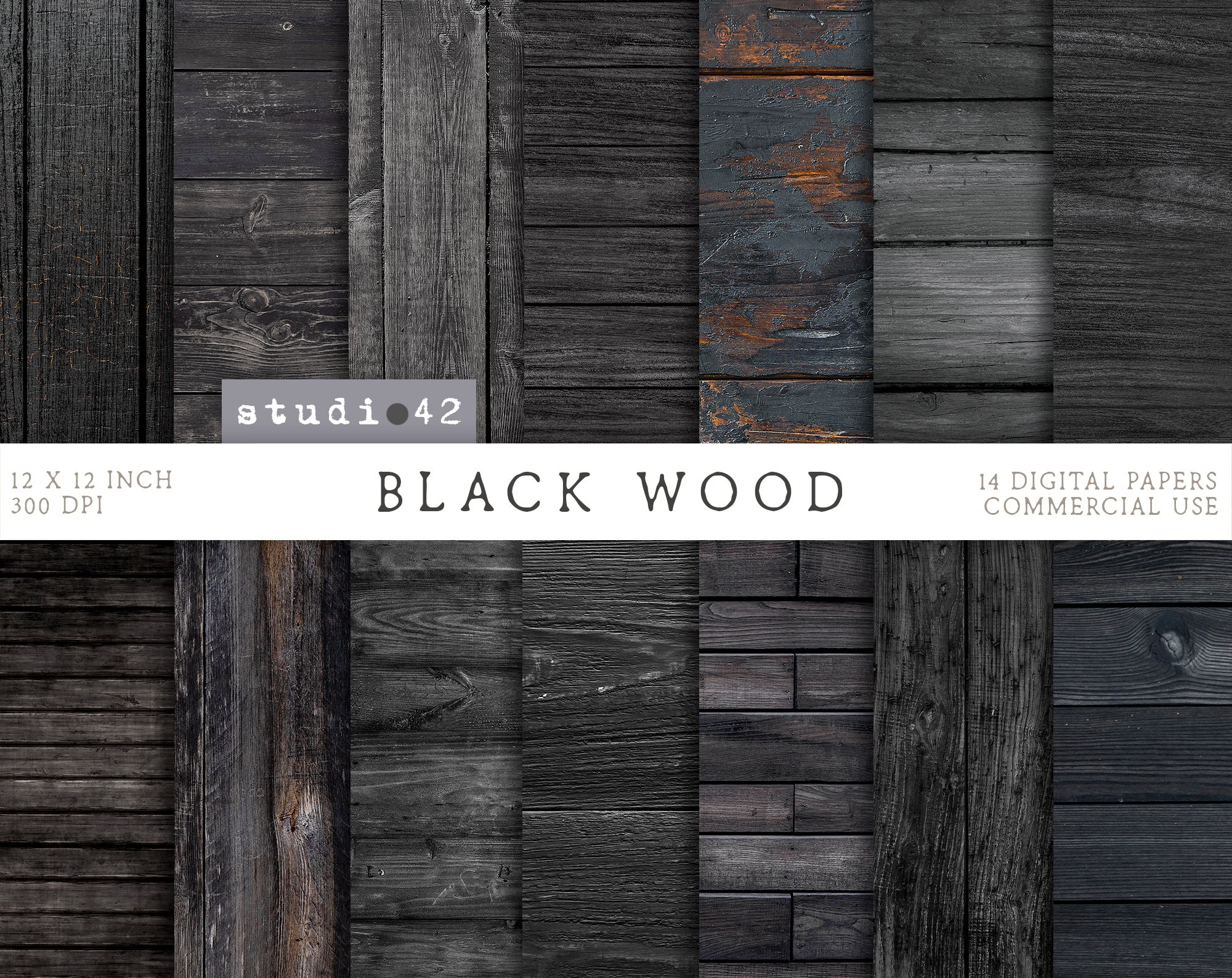 Black Wood Digital Paper Black Wood Backgrounds Dark Wood Etsy