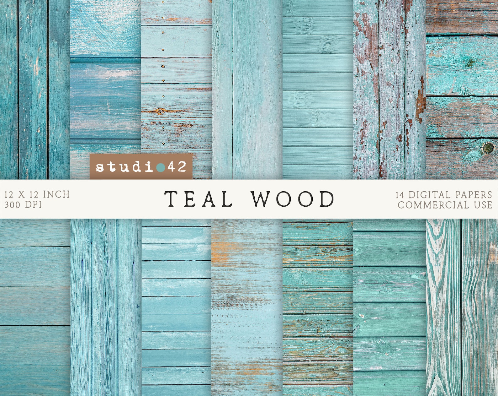 Teal Wood Background Digital Papers Teal Wooden Backgrounds - Etsy