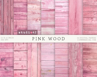 Pink Wood background digital papers, Pink Wooden Backgrounds, Rustic wood digital background, Distressed wood teal paper, Colored Wood paper