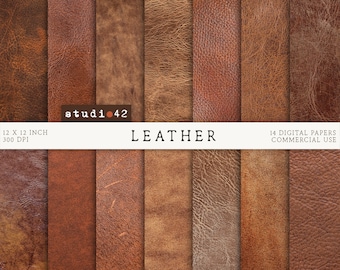 Leather textures digital papers,  Leather Backgrounds, Leather digital background, Leather printable sheets, Rustic Leather Digital Paper