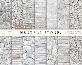 Stones background digital papers, Neutral Stones texture paper, Stones Texture Digital Scrapbook Paper, Neutral Stones Digital Backdrops