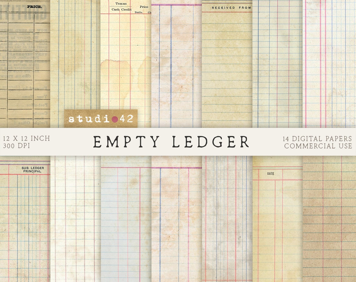 Printable Ledger Paper Ledger Book Digital Ledger Paper Etsy