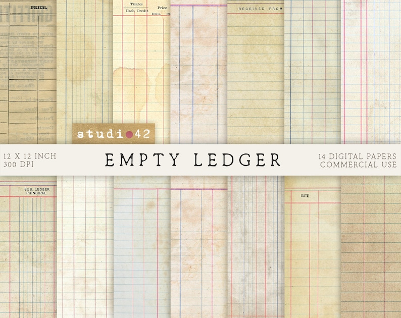 Printable Ledger Paper Ledger Book Digital Ledger Paper Etsy