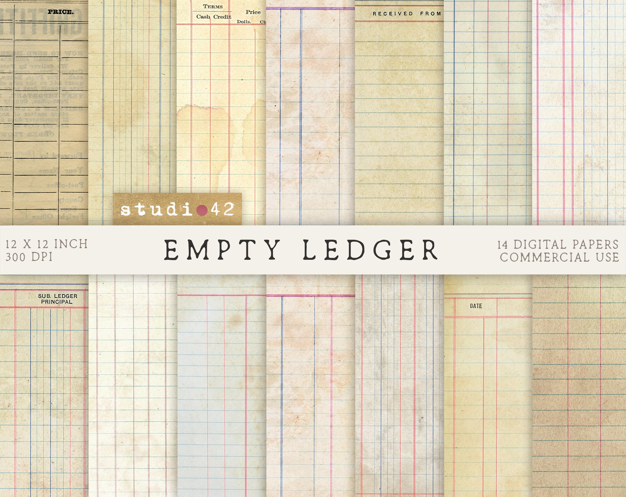 Printable Ledger Paper Ledger Book Digital Ledger Paper Etsy