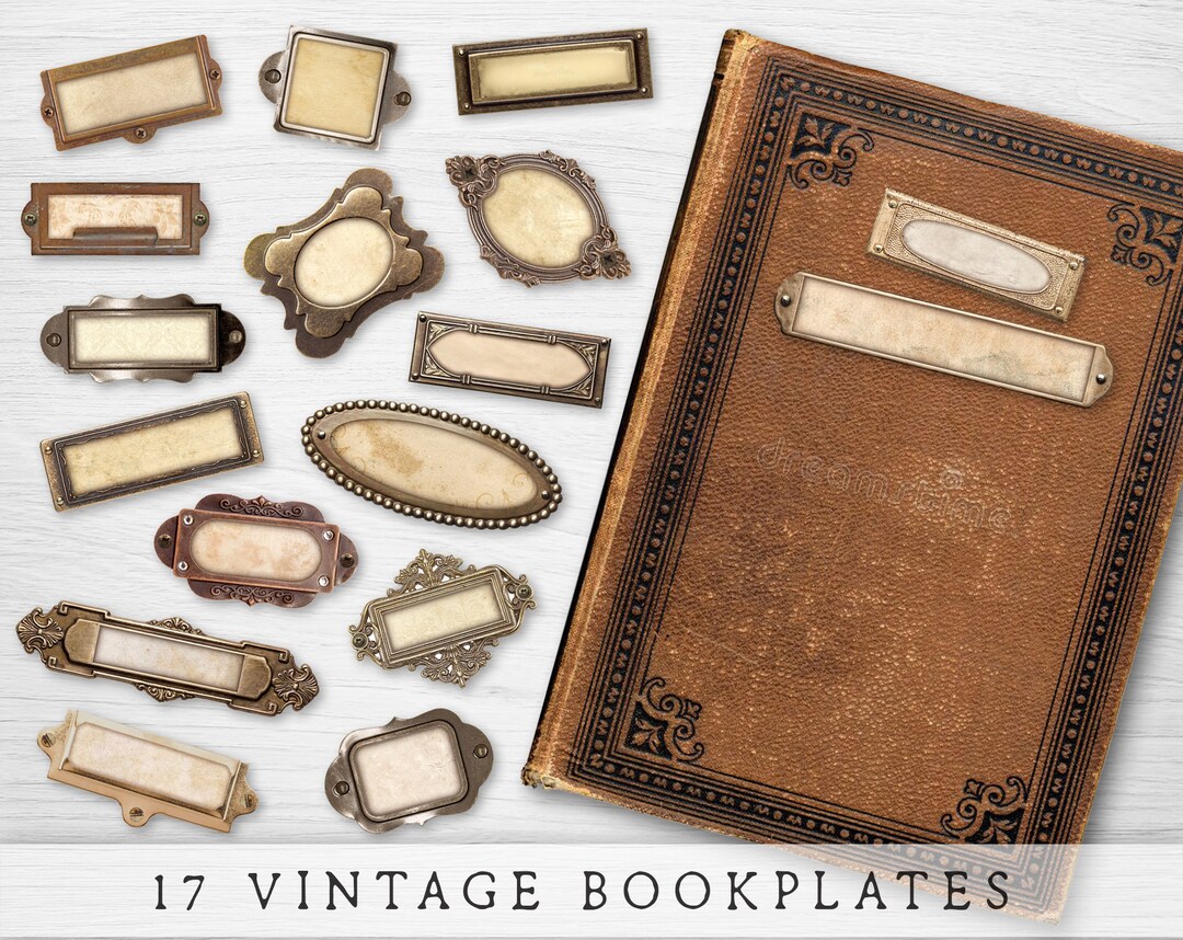 Digital Label Holders, Faux Book Plates, Printable Book Labels, Digital