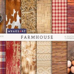 Farmhouse Digital Paper, Farmhouse textures, Countryside Printables, Farm Digital Paper, Farm Digital Scrapbooking, Farmhouse Backdrop