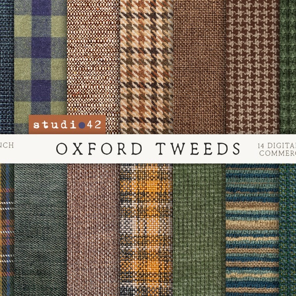 Oxford Tweeds background digital papers,  Tweeds textures, Wool Tweeds digital background, Earth Tone printable Tweed Paper, Fabric Paper