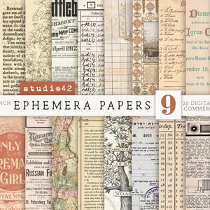 Puede incluir: Una colección de 20 papeles digitales efímeros con una estética vintage. Los papeles presentan texturas envejecidas, recortes de periódicos y notas manuscritas. Los papeles miden 21,6 x 27,9 cm y son aptos para uso comercial.