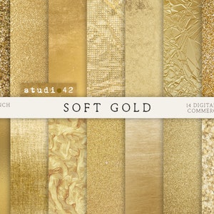 Soft Gold Digitales Papier, Gold Digitaler Hintergrund, Goldfolientexturen, Luxuriöse Gold digitale Hintergründe, Faux Gold digitales Papier Gold Hintergrund