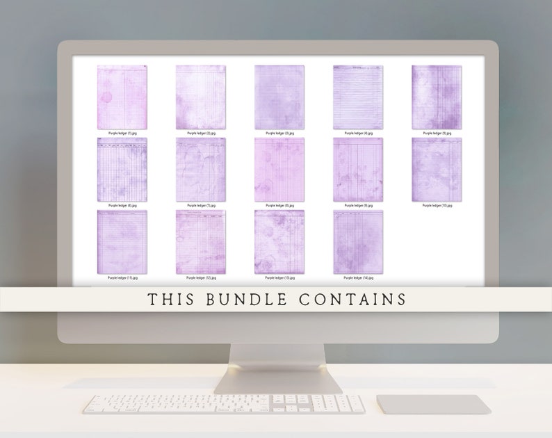 Printable Purple Ledger Paper, Ledger Book, Digital Ledger Paper