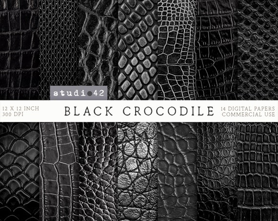 Black Crocodile Textures Digital Paper, Natural Crocodile Leather Textures, Crocodile textures digital paper, Luxury Leather textures pack