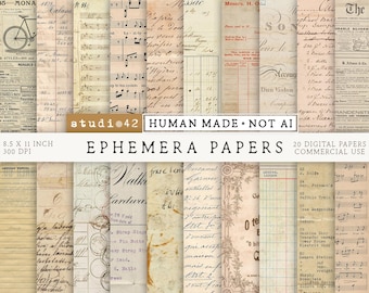 Ephemera For Junk Journals V1 | Vintage Ephemera Pack | Scrapbook Pages | Antique Documents Collage |  Old Papers Printable Kit