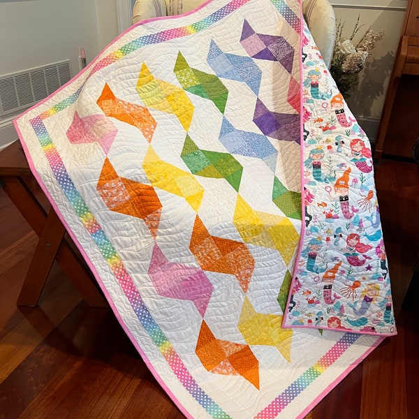Modern Rainbow Quilt Etsy 