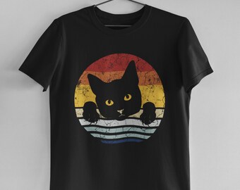 Black Cat Shirt - Etsy Australia