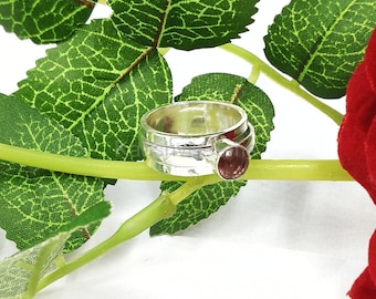 Silver Spinner Ring With Morganite Gemstone, 925 Silver Ring,Sterling Silver Ring,Luxury  Ring, Anniversary Gift, Birthday Gift