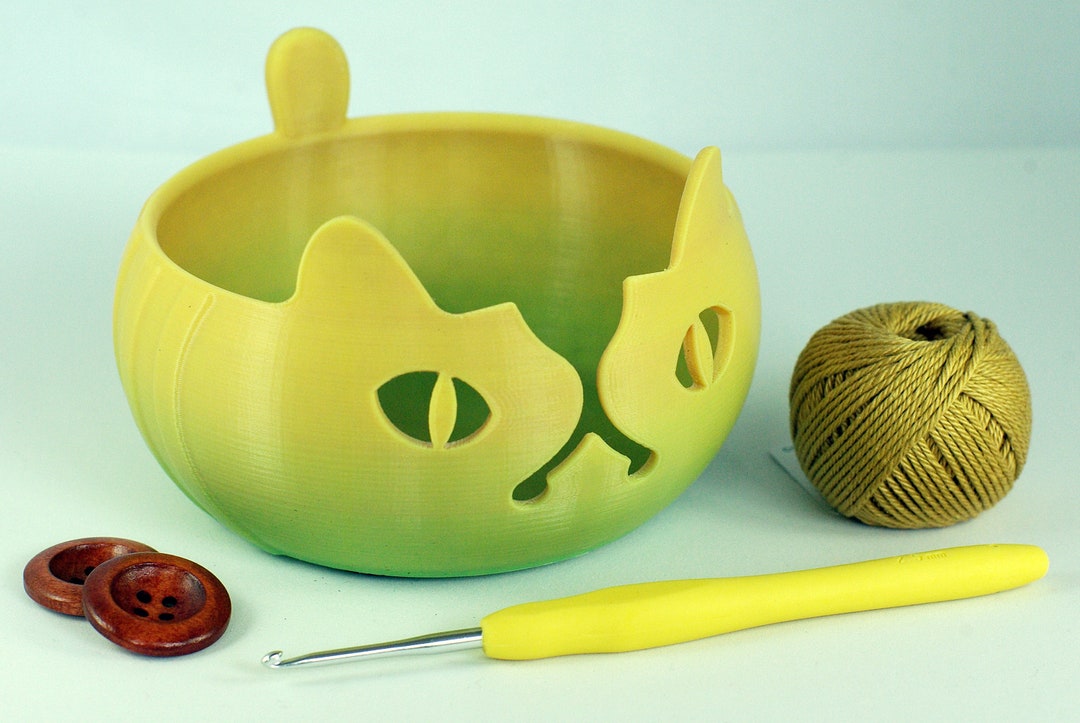 Craft Yarn Bowl 3D Printed Exotic Cat Design Crochet Knitting Etsy UK