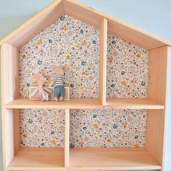 Wallpapers for IKEA FLISAT doll's house | Flisat dollshouse Wallpapers | Mouse house wallpapers | IKEA Flisat hack accessories | Floral