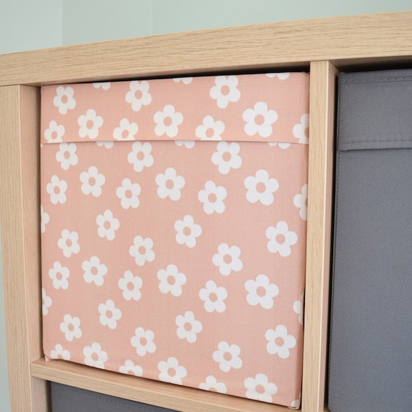 Iron On Cover for IKEA DRONA cube | Cover to fit IKEA Kallax box | Basket storage accessories hack | Boho Daisy