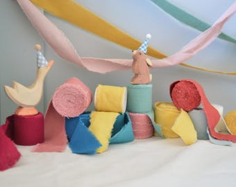 Reusable Cotton Party Streamers | Eco Party Ribbon 100% Cotton