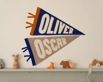 Handmade Felt Name Pennant: Personalized Nursery Decor