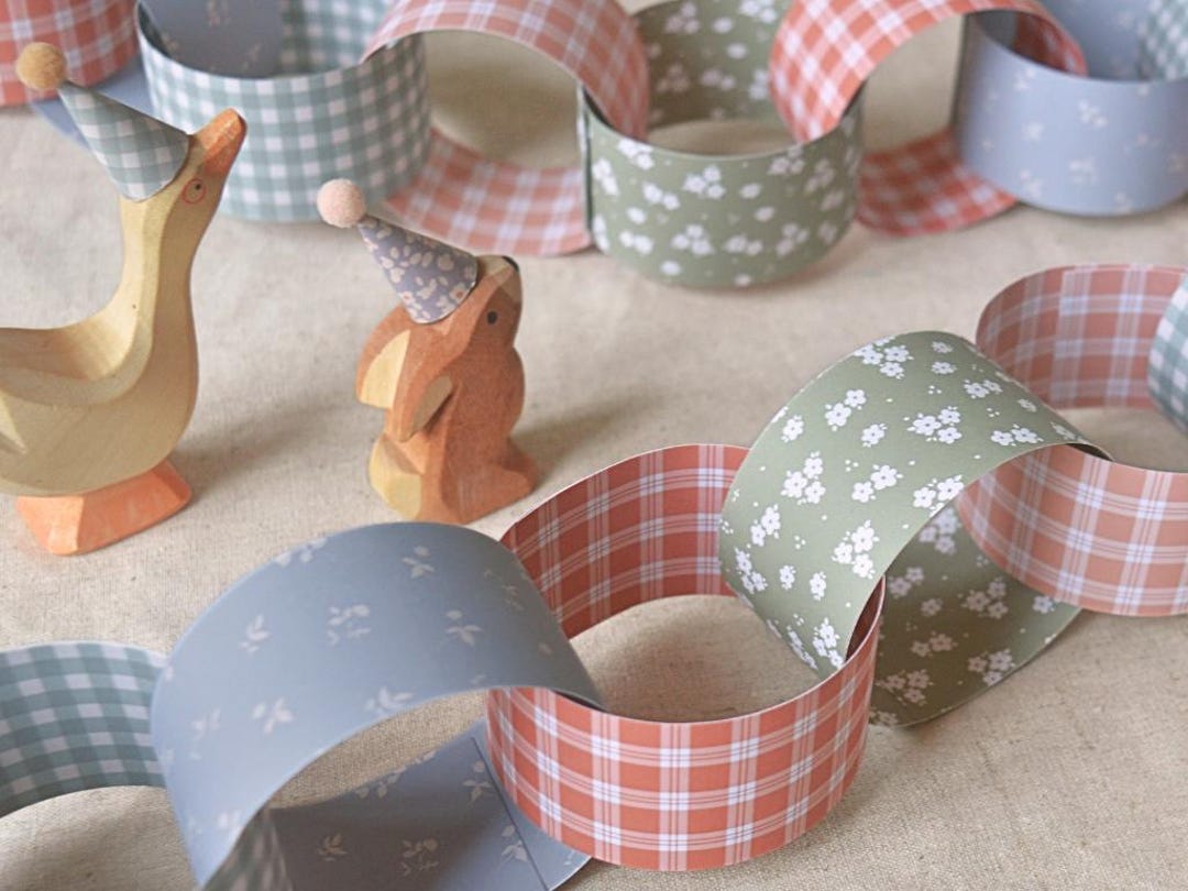 DIY Paper Chain Kit | 50 Strips, 2.5m | Birthday Party Decoration ...