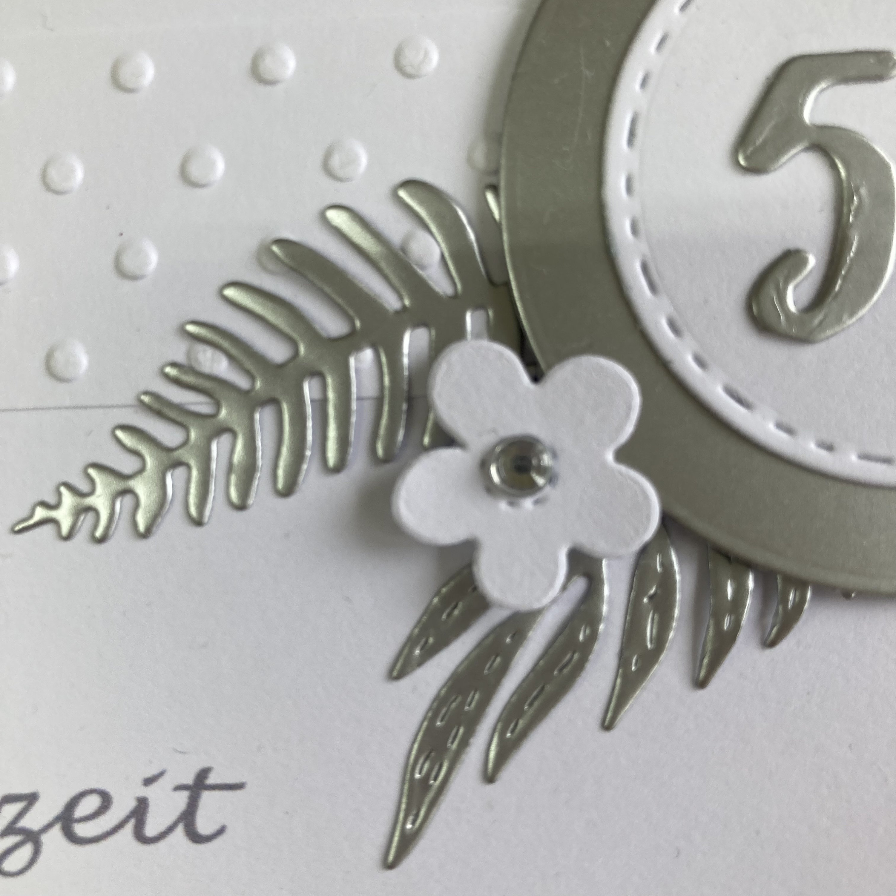 White Cotton Cards Handgefertigte Glückwunschkarte Zur Smaragdhochzeit (55 Jahre) – 16x16 Cm, Mit Glitzer & Umschlag