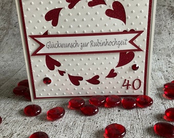 Rubinhochzeit, 40. Hochzeitstag, Glückwunsch Jubiläum