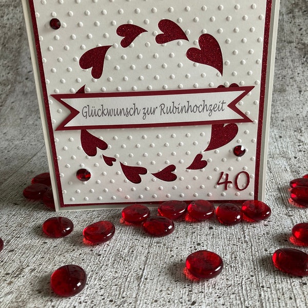 Rubinhochzeit, 40. Hochzeitstag, Glückwunsch Jubiläum