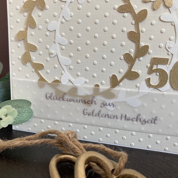 Glückwunschkarte Zum 50. Hochzeitstag – Goldfolie, 15 X 18 Cm, Mit Umschlag
