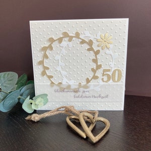 Glückwunschkarte zum 50. Hochzeitstag, Goldene Hochzeit, 50 Jahre Jubiläum