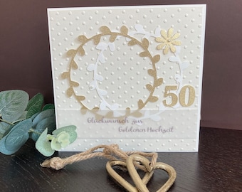 Glückwunschkarte zum 50. Hochzeitstag, Goldene Hochzeit, 50 Jahre Jubiläum