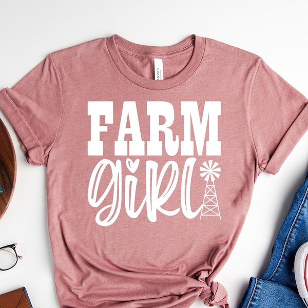 Farm Girl T-shirt, Cowgirl T-Shirt, Barn Outfit,  Big Farmer Family T-Shirt, Rodeo T-Shirt , Horse-Riding T-Shirt, Country Girl T-Shirt