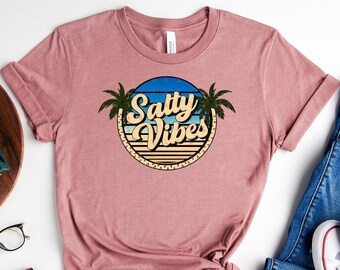 Salty Vibes Shirt, Salty Beach Shirt, Summer Shirt, Beach Party Tee, Summer Vibes Shirt, Palm T-shirt, Beach T-Shirt, Holiday Vibes