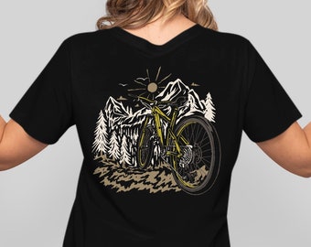 Mountain Biker Back Print Shirt, Mountain Biker Gift, Bike Shirt, Biker Gifts, Bike Lover Gift, Mountain Bike MTB T-Shirt, Back Print Shirt