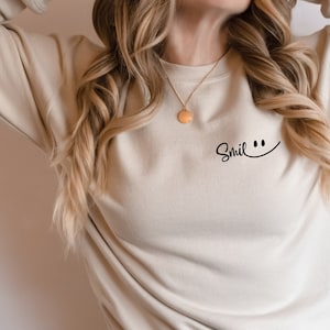 Cute Smile Sweatshirt, Smiley Face Sweatshirt ,Happy Face Sweatshirt, Happy Face Crewneck, Positive Vibes Sweatshirt ,Motivation Sweatshirt