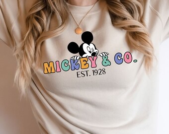 Mickey and Co 1928 Shirt, Mickey Mouse Sweatshirt, Funny Cartoon Shirt, Cute Mickey Mouse Shirt, Retro Inspired Mickey and Co Sweatshirt