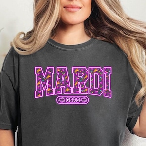 Sweat-shirt néon de mardi gras, t-shirt de carnaval de Mardi Gras, chemise du festival de la Louisiane, t-shirt du carnaval de la Nouvelle-Orléans, fête violet-vert, néon pas réel