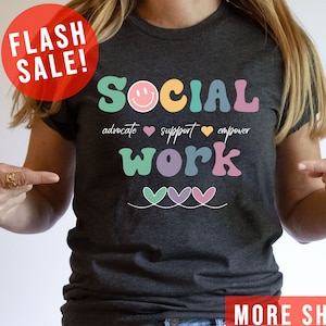 T-shirt maatschappelijk werk in bohostijl, leuk advocaat-shirt, school maatschappelijk werker cadeaus, shirt maatschappelijk werker, trendy ondersteuningsshirt, shirt expower