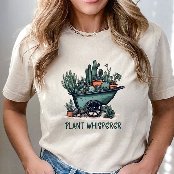 Plant Whisperer T-shirt, Cute Plant Gift, Plant Lover Gift, Gift For Planter, Cactus Lover T-Shirt, Gardening Shirt, Botanical Shirt Gift