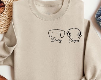 Custom Dog Ears Sweatshirt Gift For Dog Mom, Personalized Dog Sweater, Dog Lover Hoodie,Dog People T-Shirt,New Dog Owner Shirt,Pet Lover Tee