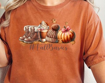 T-shirts herfst basics, overhemden coquette pompoen strik, herfst T-shirt, herfstsweatshirt, koffieherfst shirts, retro herfst shirts, T-shirt coquette pompoen