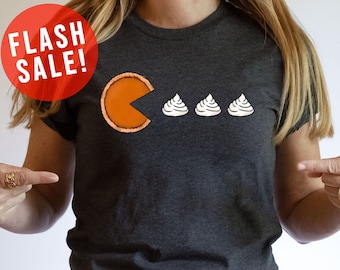 Pumpkin Pie Pac Man Funny Thanksgiving Shirt, Thanksgiving Humor Tee, Pumpkin Season Pac Man Shirt Pumpkin Patch Day Gift, Pumpkin Spice Tee
