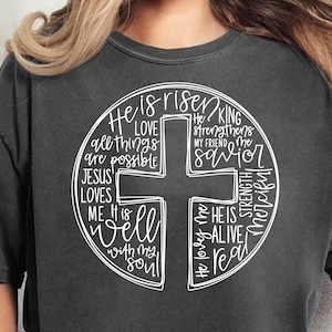 He Is Risen Bible Verse Sweatshirt, Easter Christian Shirt, Religious Easter T-Shirt,Jesus Cross Sweater, Jesus Cross Shirts,Religious Shirt
