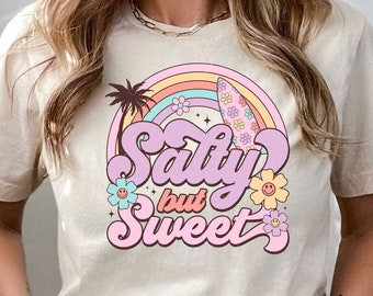 Salty But Sweet Shirts, Salty Beach Shirts, Retro Beach Vibes Gift, Summer Beach Shirts,Bachelorette Party Shirts,Vintage Summer Vibes Shirt