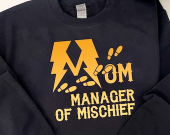 Mom Manager Of Mischief Sweatshirt, Fantastic Mother's Day Gift, Funny Mama Outfit, Wizard Mom Shirt, Cool Mama T-Shirt, Mom Birthday Shirt