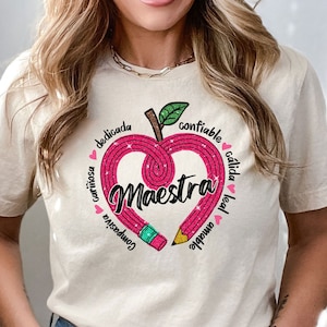 Maestra Teacher Shirt,Spanish Teacher Shirts,Latina Teacher Gift,Bilingual Teacher T-Shirt,Teacher Appreciation Shirts,Meastra Siempre Shirt