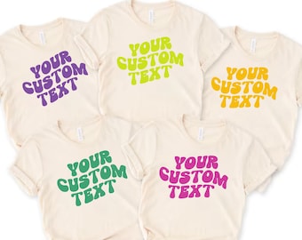 Your Custom Text Shirt, Retro Custom Text Shirts,Personalized Youth Text Shirt,Custom Birthday Gift,Custom Wavy Text Shirt,Personalized Tees